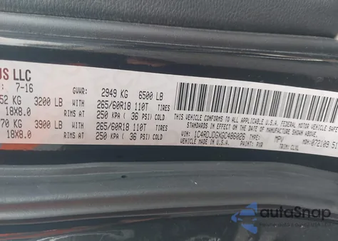 2016 Dodge Durango Limited from USA, damaged, VIN 1C4RDJDGXGC486026